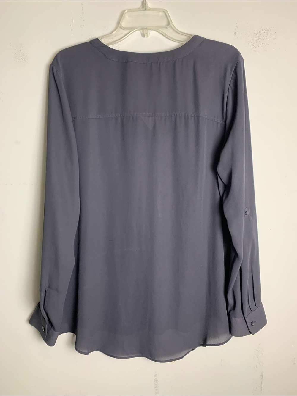 Simply Vera Vera Wang Slate Gray Long Sleeve Blouse - Picture 4 of 4